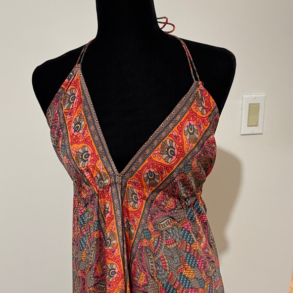 Bohemian Halter Maxi Dress - Multicolor - Picture 2 of 4